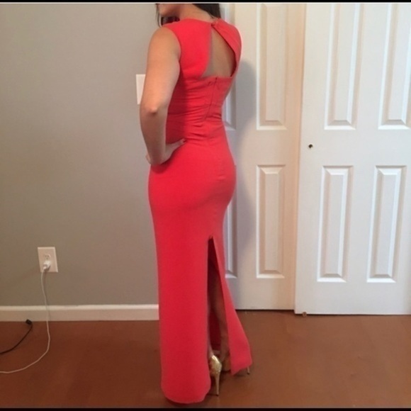 BCBGMAXAZRIA Kimora Sleeveless Cutout Gown Sz 6 - Picture 2 of 6